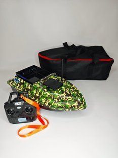 Короповий кораблик для підгодовування Flytec D16 з GPS 16 точок 5200mAh однобоксовий камуфляжний 107976608 фото