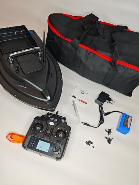 Карповый кораблик для прикорма Flytec D16 с GPS 16 точек 5200mAh однобоксовый Черный 118596639 фото