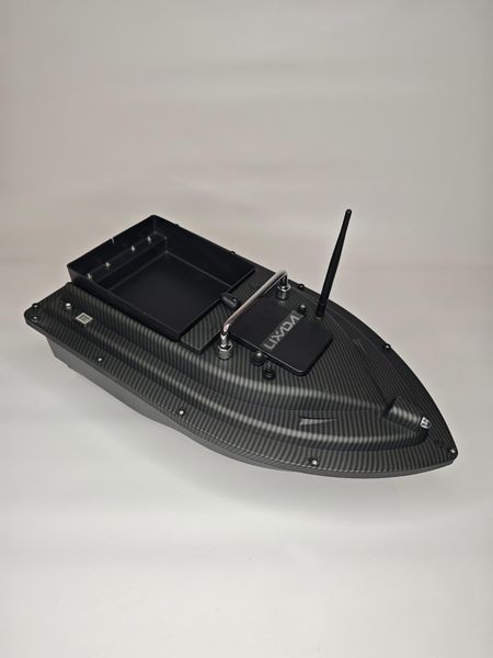 Короповий кораблик для підгодовування Flytec D16 з GPS 16 точок 36000mAh однобоксовий Чорний карбон 118597414 фото