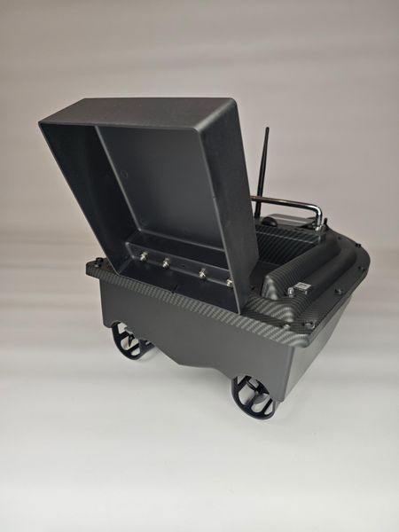 Короповий кораблик для підгодовування Flytec D16 з GPS 16 точок 36000mAh однобоксовий Чорний карбон 118597414 фото