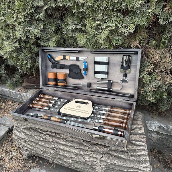 Подарочный набор Mzavod Атаман кейс-столик темная текстура 1191410000861 фото