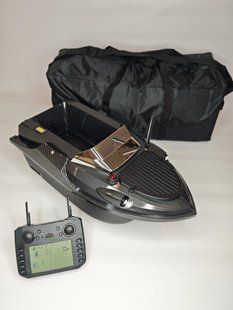 Кораблик карповий для прикорма Flytec V080-12v 20a з GPS 180точок 800м Чорний карбон 118672177 фото