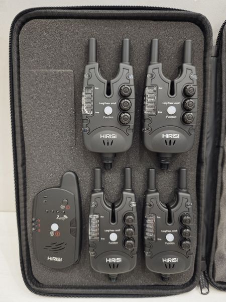Комплект поклевочных сигнализаторов и свингеров с пейджером Hirisi 8S 4+1 (snag bar, полностью водозащищенный) 107019201 фото