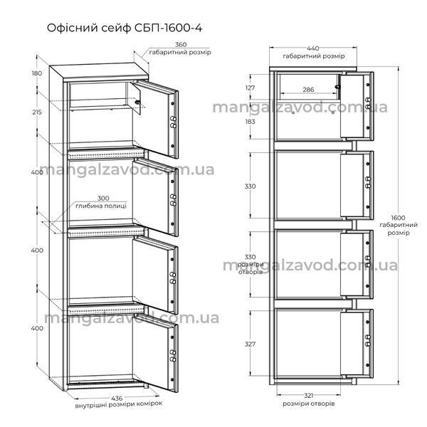 Офисный сейф CБП-1600/4 антрацитово-серый 3023210600003 фото