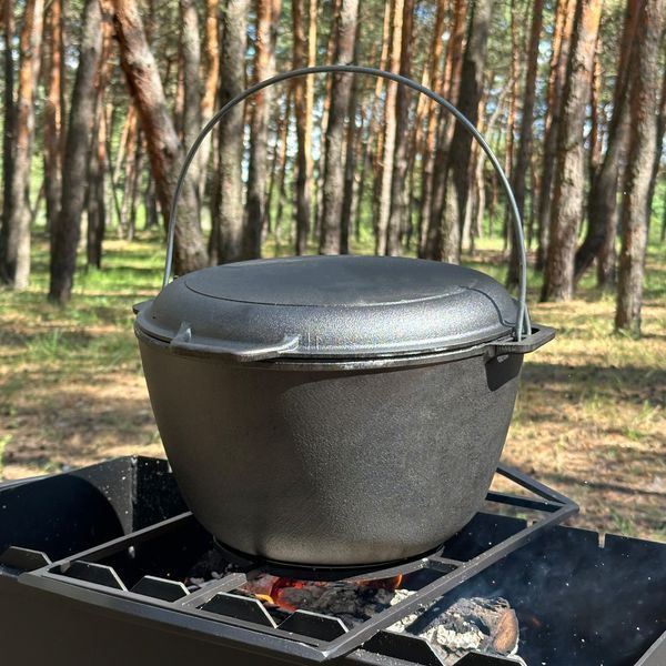 Казан туристичний КТ-10КС чавунний з кришкою-сковородою 10л 4827005593896 фото