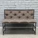 Банкетка для взуття Женева-1 зі спинкою 100 см велюр сіро-коричневий 5-0-9005 4010240107007 фото 2